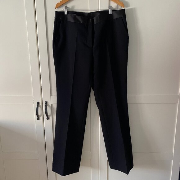 NWT Zara Black Tuxedo Pant with Satin Waistband (XL) - Picture 1 of 8